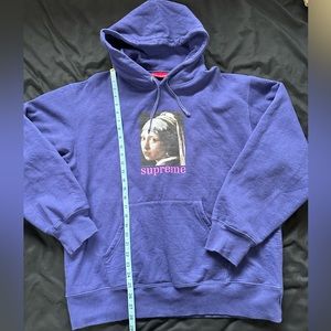 Supreme Purple Hoodie Girl with Pearl Earring Used